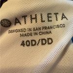 Athleta Aqualuxe Paisley Print Bikini Swim Top Size 40D Tan Black Resort Beach Photo 7