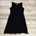 Jessica Howard Black Lace with Fringe Bottom Sleeveless Knee Length Dress Size 8 Photo 5