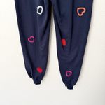 Lou & grey [LOFT]  Navy Blue Embroidered Heart Print Jogger Sweatpants Sz Small S Photo 10