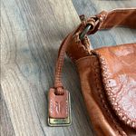 Frye  Cognac Leather Crossbody Saddle Bag Braided Boho Chic Western Inspired Photo 4
