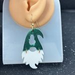 Christmas Gnome Earrings 🎅✨ Green Hat & White Beard Photo 2