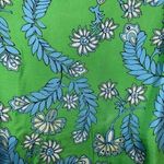 Lilly Pulitzer ‎ Green With Blue & White Floral Pleated Silk Top EUC Size 2 Photo 5