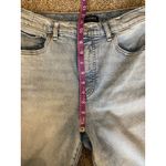 EXPRESS Mom Jeans Super High Rise Size 8 Light Wash Straight Leg Photo 4