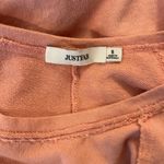 JustFab 100% Cotton drop waist raw edge dusty pink long sleeve minidress. Sz S. Photo 4