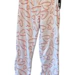 Fleece heart pants lounge wear pajama bottoms super soft NEW large polyester White Photo 0