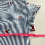 Untuckit cherry stripe Cotton Stretch Short Sleeve Charlotte Shirt Sz M Blue Size M Photo 6