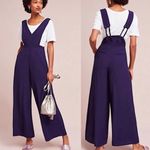 Maeve  Anthropolgie Apron Purple Overall Jumpsuit Suspender Pants Sz 0 Boho Indie Photo 1