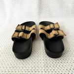 MNG Mango Black Tan Double Buckle Slide Suede Strap Sandals 37 Size 6 Photo 3