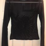 Divided Black Mesh Top Photo 0