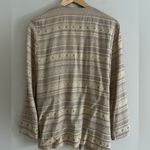 Vintage boho jacquard woven open front lightweight ornate jacket blazer S Gray Photo 8