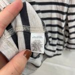 Ann Taylor  LOFT women's beige gray striped long‎ sleeve casual cotton shirt M Photo 3