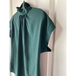 New Look  Green Mock Neck Blouse 8 Short Sleeve Elegant Women’s‎ Work Holiday Photo 1