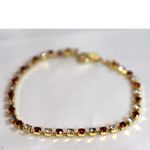 Vintage Avon Ruby Red/Clear Crystal Gold Tone 7" Tennis Y2K Glam Bracelet Red Photo 2