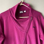 Puma sz L fuchsia pink diagonal zip sweat coat Photo 1