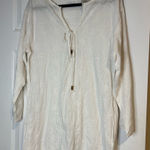 Cypress Soft Cream Cotton Fabric Oversized Cover Up Photo 0