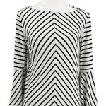 Chico's Chico’s Women's White Black Stripe Bell Sleeve Midi Dress Size 1 M/8 Photo 1