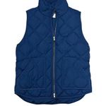 J.Crew Puffer Vest Down Feather Quilted Navy Blue Bronze Medium Sleeveless Photo 0