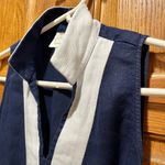 Sail To Sable 100% Linen Navy & White Mini Length Shift Dress - Size Small Photo 2