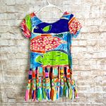 Jams World  Hattie Mini Ruffle Fish Print Dress Size Small Photo 3