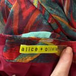 Alice + Olivia  Miabella Maxi Skirt Sheer Flowy Wrap Tribal Multi Colored Size XS Photo 9