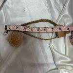 Handmade  Brown and White Polka Dot Wristlet Keychain with Light Brown Pompom Photo 4