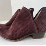 Lucky Brand  Ankle Booties Womens 7 Baley Maroon Suede Leather Perforated Boots Photo 1