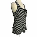 6 Degrees  Striped Tank Top with Ruffle Zipper 54PE Photo 3