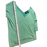VTG Y2K Shimmery Aqua Green Beaded Detail Vneck 3/4 Sleeve Fairy Top 1x Photo 7