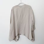 The Limited [] Neutral Linen Tan Crew Neck Button Down Tunic Shirt Lagenlook XL Photo 1