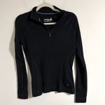 Smartwool  100% merino wool Black baselayer Quarter zip long sleeve small Photo 1