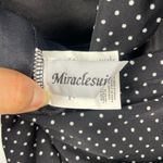 MiracleSuit ‎ Black White Polka Dot Retro Ruched Side Seams Tankini Swimsuit Top Photo 3