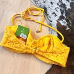 Kate Spade  NWT Yellow Saffron‎ Halter Bikini Top Size Small Photo 6