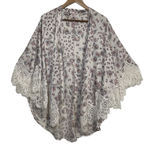 Victoria's Secret White Floral Paisley Kimono with Lace Sleeves XS/S Photo 0