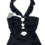 Soluna Black Women's Standard Buckle Up One Piece Bandeau Swimsuit S Photo 4