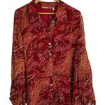 Soft Surroundings  Multicolor Paisley Blouse Size 1X NEW earth tones plus size Photo 0