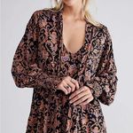 Free People NEW  Printed Bridgette Tunic Multi Color Blk Combo Size XS Oversized Photo 5