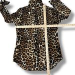 Chico's  Leopard Print Crinkle Upper Button Up‎ Boyfriend Shirt Tan Black Medium 1 Photo 9