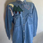 Faded Glory Vintage 90’s Denim Shirt‎ Long sleeve Handmade Patchwork Embroidered 0200 Photo 0