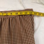 Vintage Brown and white gingham plaid midi tiered skirt cottagecore boho Photo 5