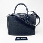True Religion  Quilted Horseshoe Modern Tote Black Denim NEW w Tag Top Handle Photo 4