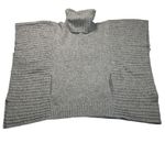 Athleta  Turtleneck Poncho Gray Wool Blend Knit Pullover Top S/M Photo 10