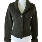 Peruvian Connection  XS Brown Wool Cardigan Cottagecore Boho Academia Cozy FLAW Photo 0