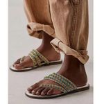 Free People  NIB Beatrice Beaded Flat Sandals / Platino Combo - 7.5 ($98) Photo 3