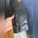 Lulus Black Vegan Leather Jacket with Zipper Details Medium Photo 9