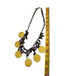 Windy Mink bold yellow and purple bright disc and bead statement necklace Photo 8