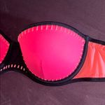 Victoria's Secret Size 34C Pink and Black Strapless Color-block Swim Top Photo 11