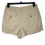 Free People  SZ 12 Billie Chino Shorts Hi-Rise Pleated Pocket Zip-Fly Almond Milk Photo 3