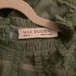 Mac Duggal  8058 Green High Neck Micro Ruffle Tiered Midi Dress Photo 13