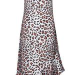 Marques Almeida Satin Midi Slip Dress Leopard Print Silver Pink Handkerchief Hem Photo 13