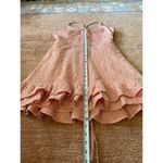 MINKPINK Pink Embroidered Mini Dress Women’s S/M Spaghetti Straps Ruffle Hem Photo 5